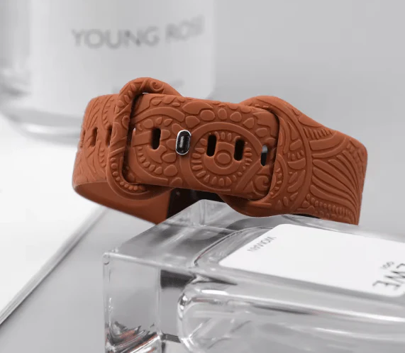 Engraved Silicone Watch Strap ,Stylish Replacement Band for Apple Watch - Image 9
