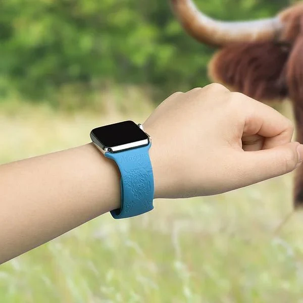 Engraved Silicone Watch Strap ,Stylish Replacement Band for Apple Watch - Image 6