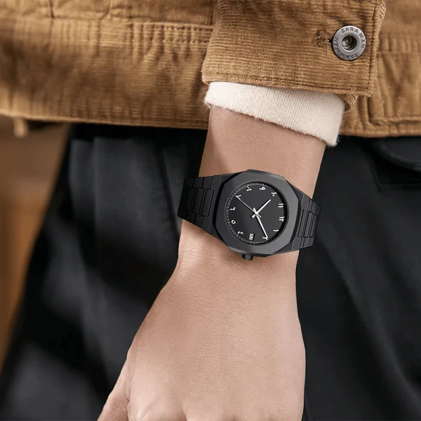 Arabic Dial Stainless Steel Wristwatch for Men - Image 2