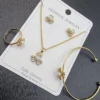Radiant Gold Pearl Flower Jewelry Set - Image 2